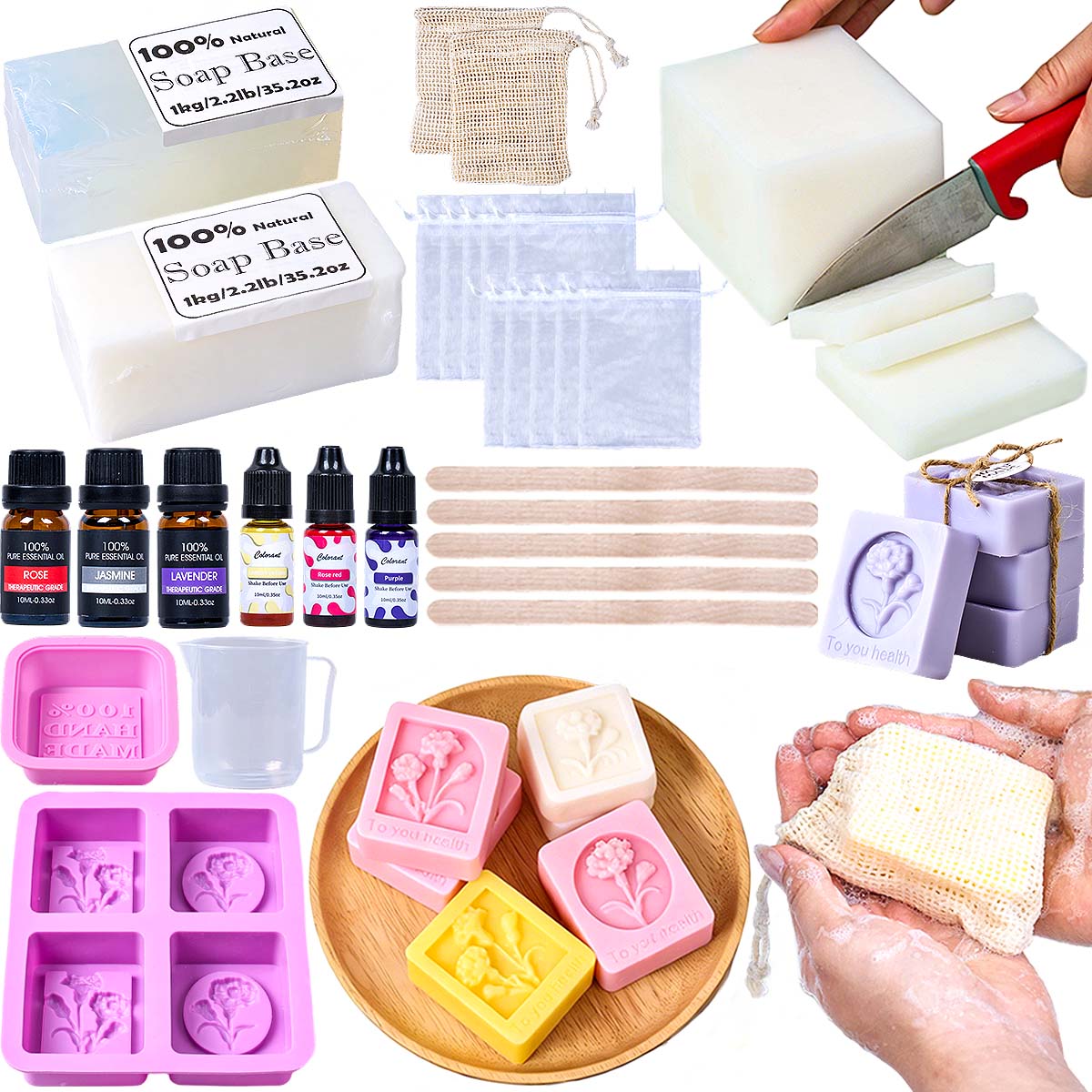 Soap Making Starter Kit - Kit Completo para Fazer Sabão Artesanal